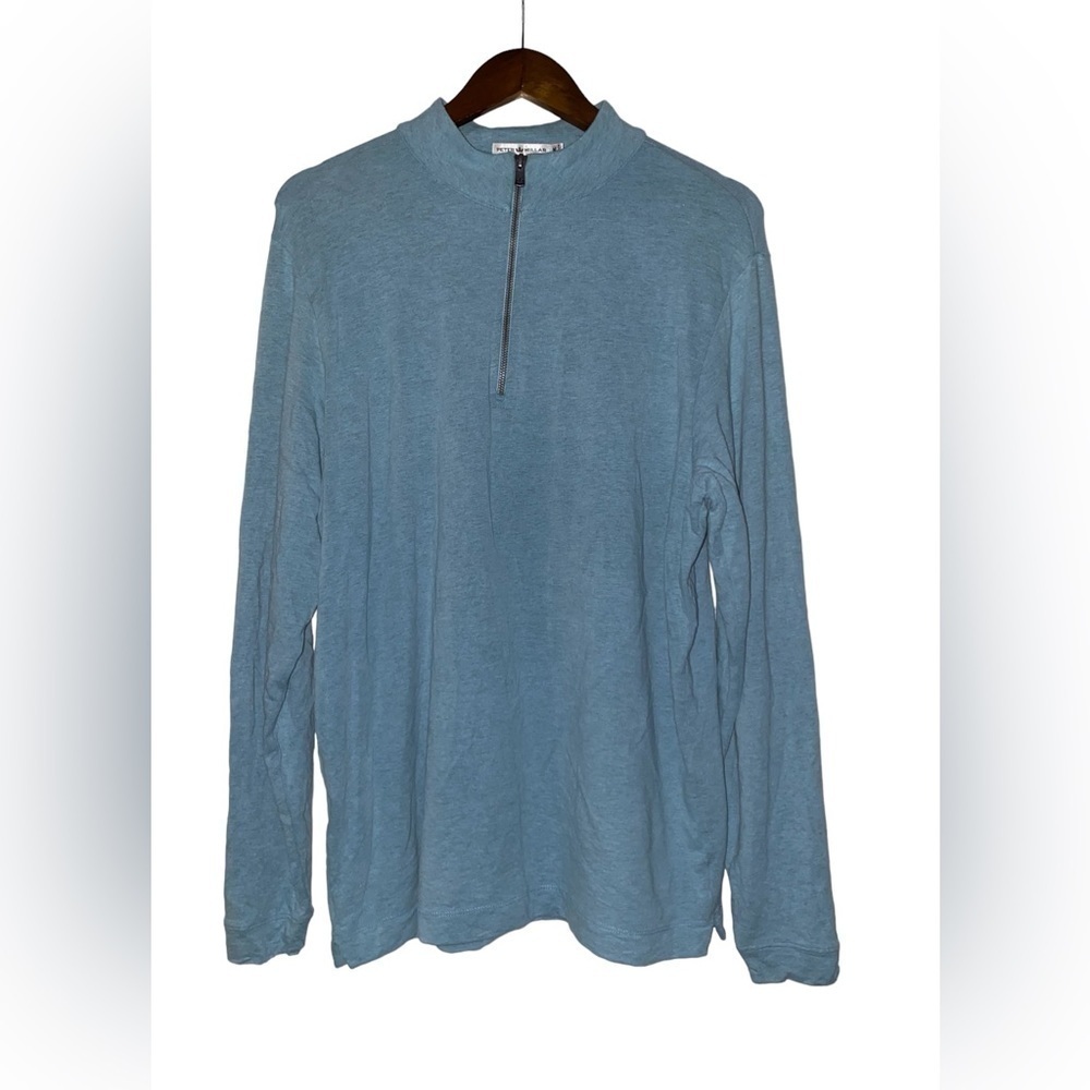 Peter Millar Pima Cotton Mountainside Men M Alpaca 1/4 Zip Sweater Outdoor